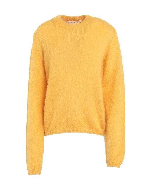 Marni Yellow Minimalist Solid Color Knit Top