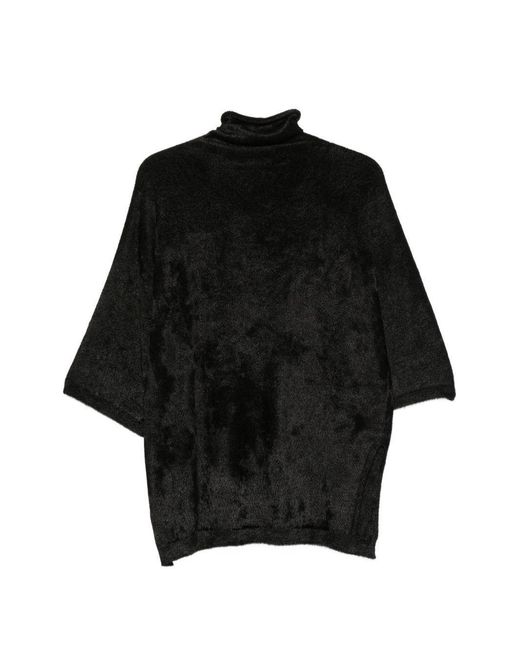 Semicouture Black Short-Sleeved Knit Top