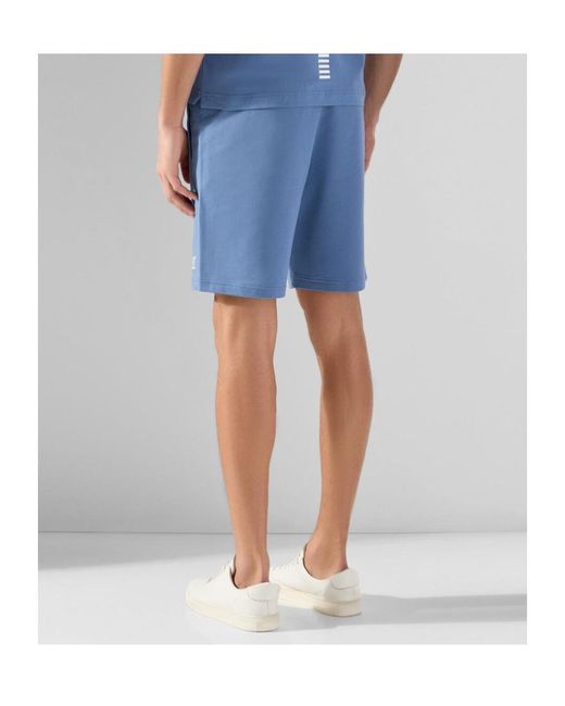 EA7 Blue Logo Sweat Shorts for men