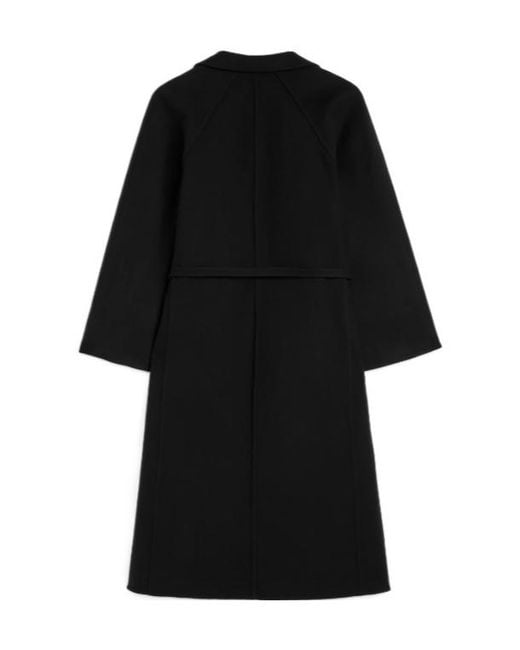 Jil Sander Black 84 Db Belted Wrap Coat