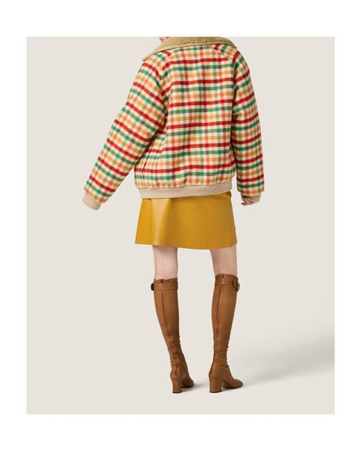 Miu Miu Multicolor Logo-Patch Zipped Jacket
