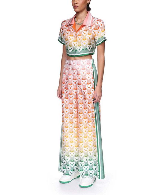 Casablanca Multicolor Gradient Heart Monogram Wide Leg Trousers