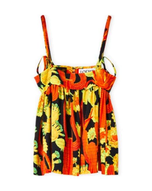 Loewe Red Cactus Print Top