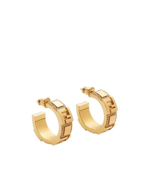 Fendi Metallic Forever Embellished Earrings
