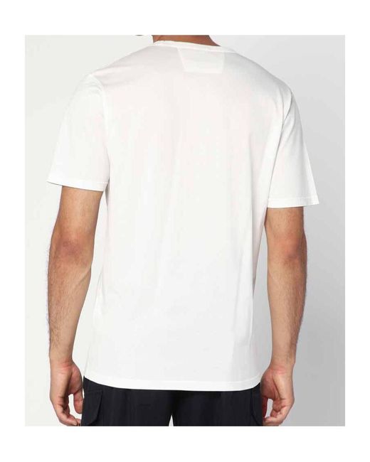 C P Company White Logo Patch Crewneck T-Shirt for men