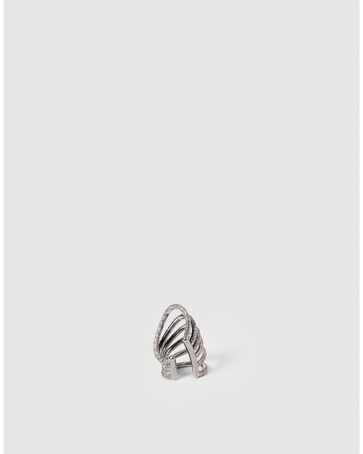 Brunello Cucinelli White Sterling Shimmer Ear Cuff