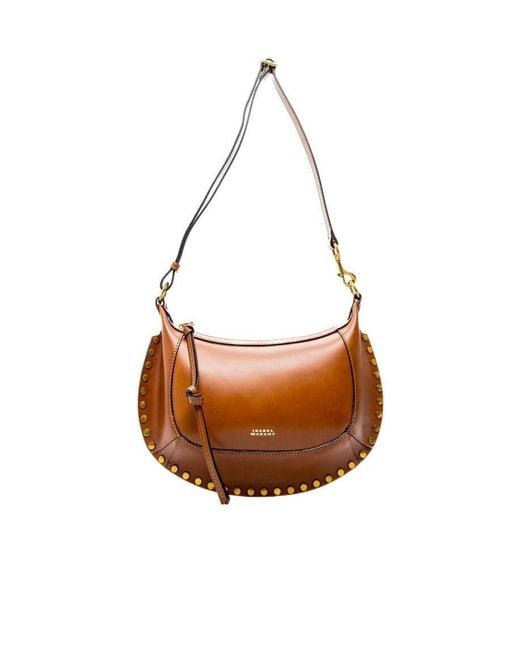 Isabel Marant Brown Oskan Moon Zipped Shoulder Bag