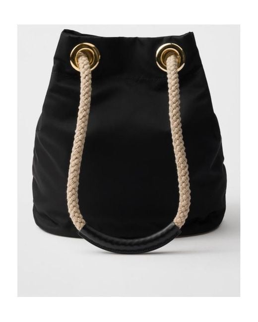 Prada Black Mariner Re-Nylon Small Bucket Bag