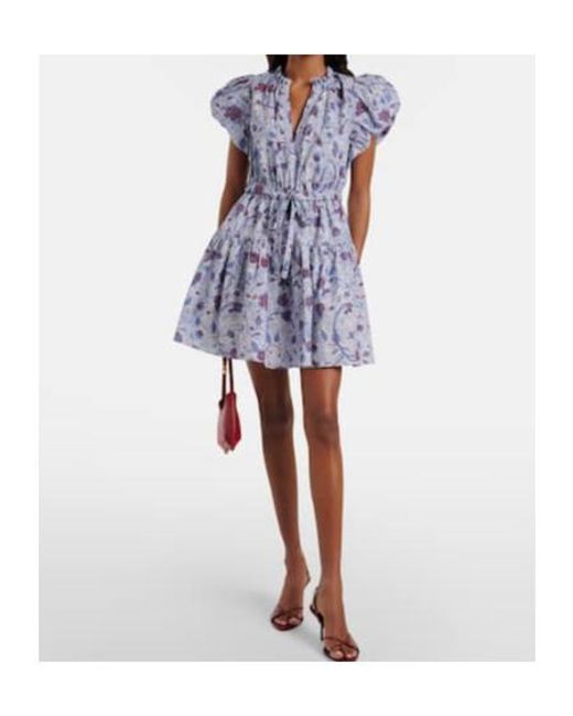 Ulla Johnson Blue Izel Floral Cotton Minidress