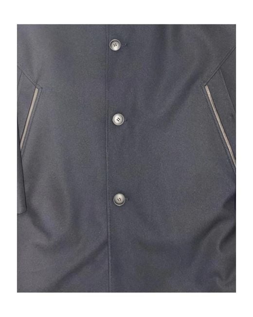 Canali Blue Button-Down Collar Coat for men