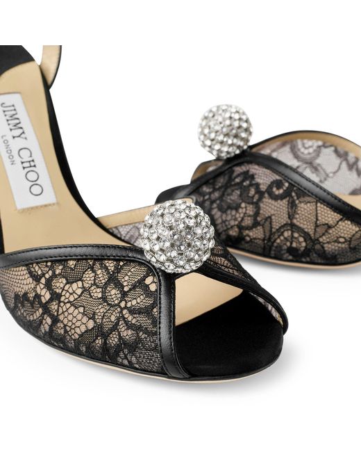 Jimmy Choo Black Sacora 85 Sandals