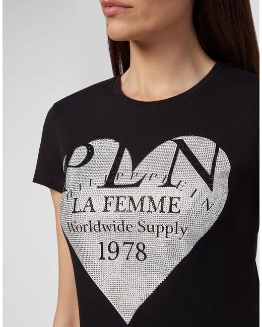 Philipp Plein Black Logo Details T-Shirt