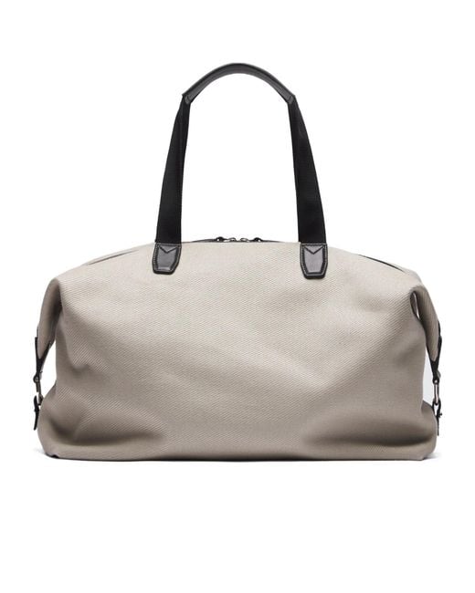 Brioni Gray Ribbed Canvas Via Veneto Duffle Bag for men