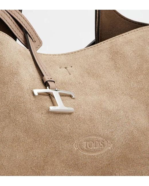 Tod's Natural Logo Embossed Mini Crossbody Bag