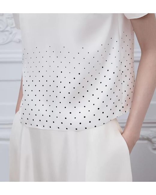 Dior White Short-Sleeved Blouse With Rear Tie