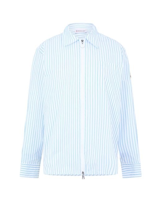 Moncler Blue Stripe Long-Sleeve Patterned Shirt