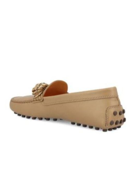 Tod's Brown Ring Embellished Loafers