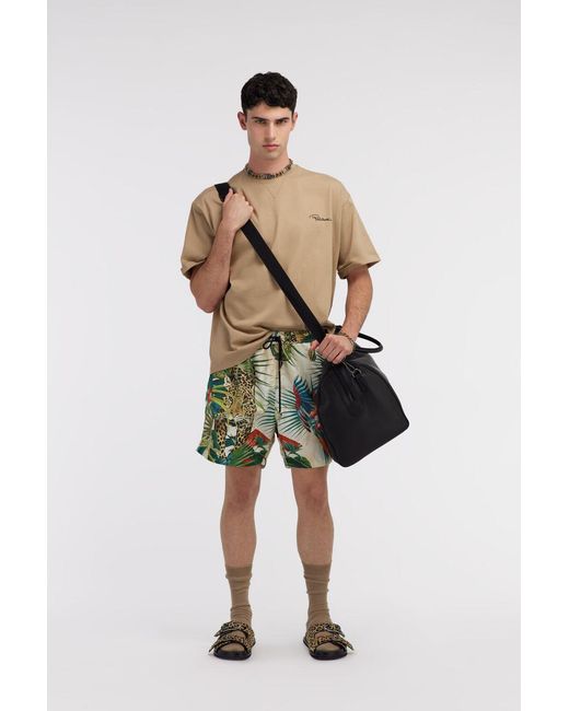 Roberto Cavalli Natural Logo-Patch T-Shirt for men