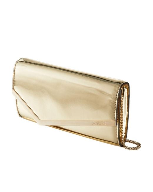 Jimmy Choo Natural Emmie Mirrored Pouch Bag