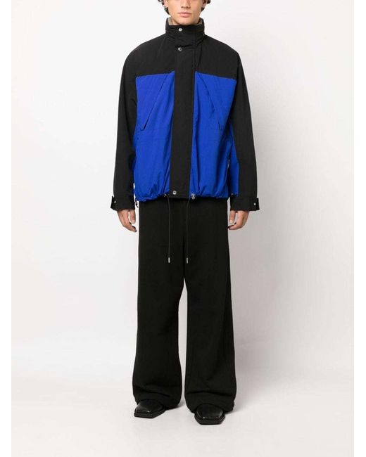 Sacai Blue Funnel-Neck Reversible Jacket for men