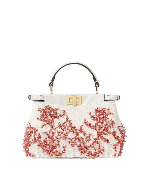 Fendi Pink Peekaboo Embellished Mini Tote Bag