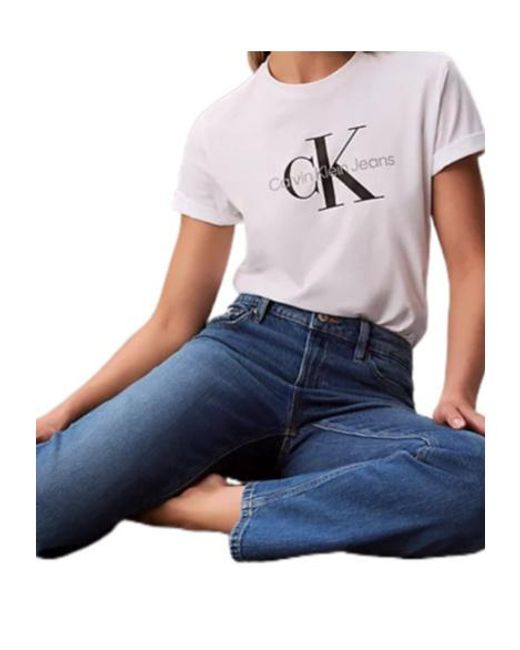 Calvin Klein Blue Logo-Patch Jeans