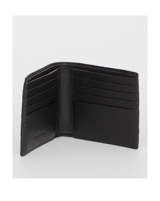 Bottega Veneta Black Intrecciato Bi-Fold Wallet for men