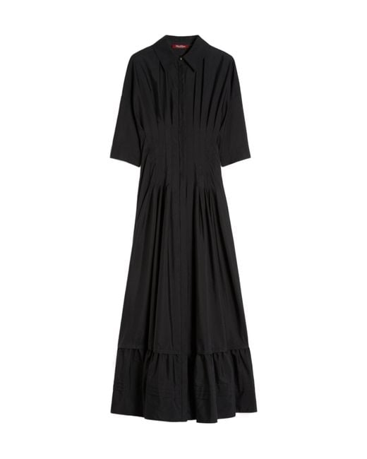 Max Mara Black Cotton Poplin Dress