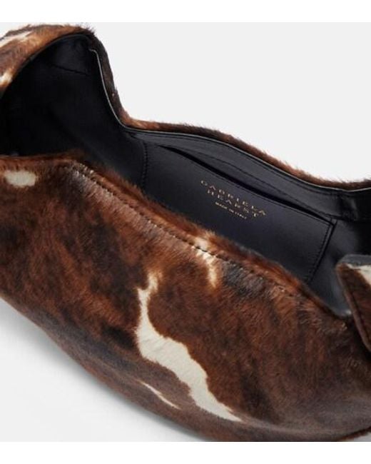 Gabriela Hearst Brown Demi Small Calf Hair Clutch