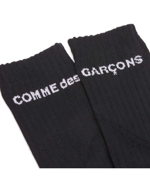 Comme des Garçons Black Comme Des Garçons Homme Plus Logo Lettering Ribbed Socks for men