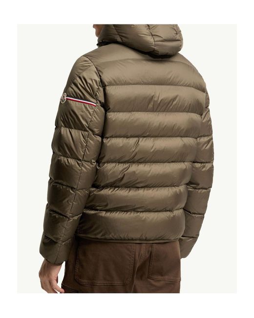 Moncler Green Ravenlock Hooded Short Down Jacket for men