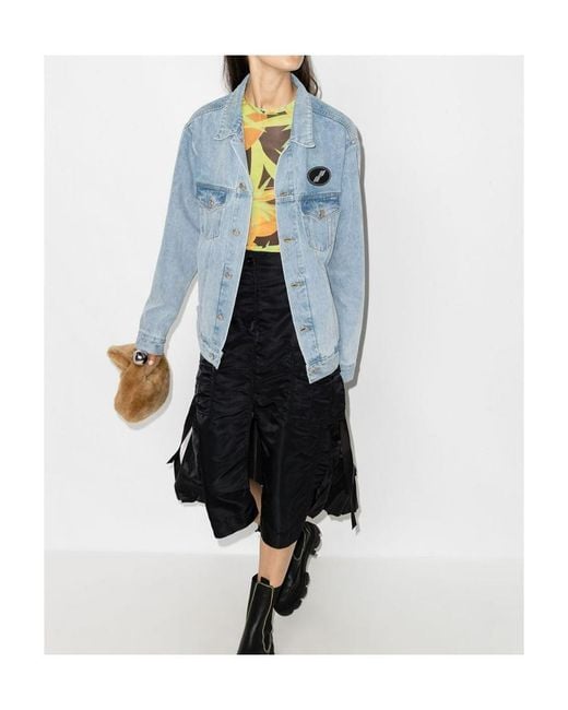 we11done Blue Logo-Patch Denim Jacket for men