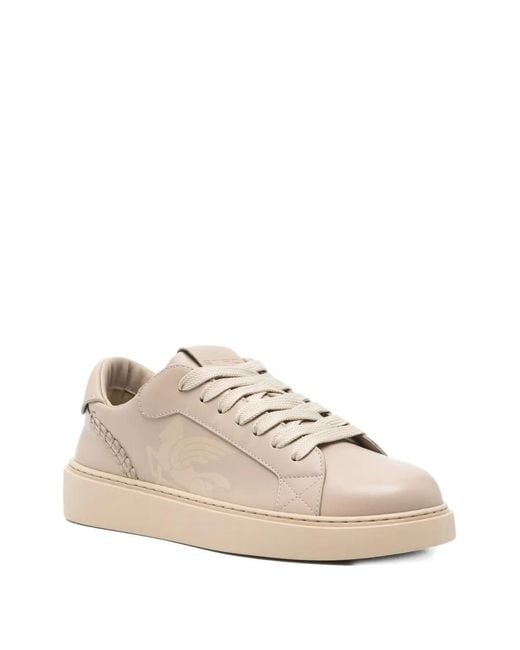 Etro Natural Logo-Print Sneakers for men