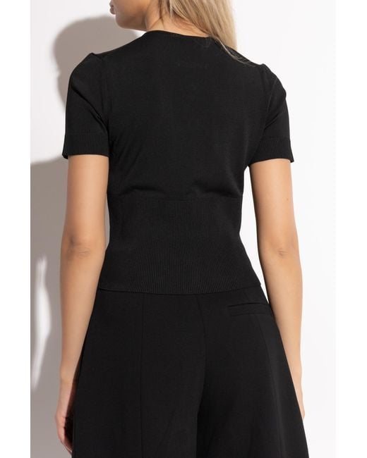 Jacquemus Black Le Haut Pralù Cropped Knitted Top