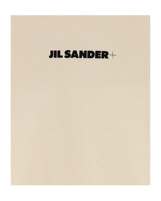 Jil Sander White Logo-Print Crewneck Sweatshirt for men