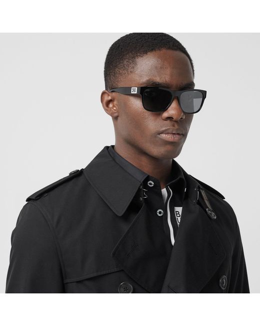 Burberry Black Double Breasted Trench Coat for men