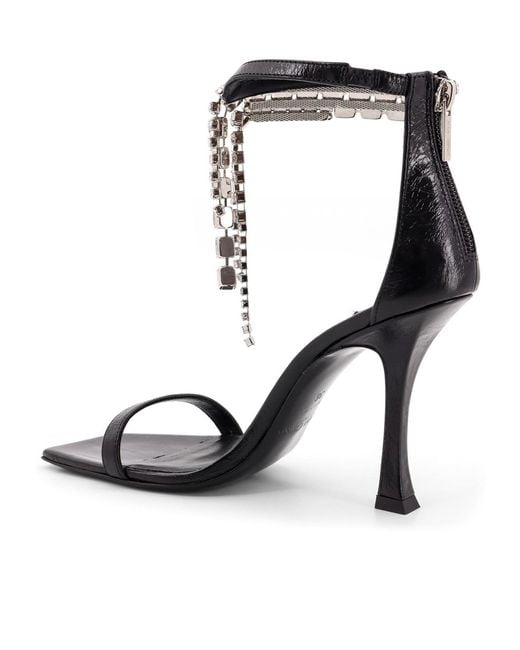 Jimmy Choo Black Verity 100 Embellished Sandals