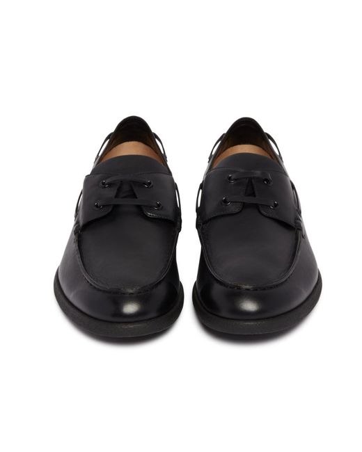 The Row Black Novus Boat Shoes for men