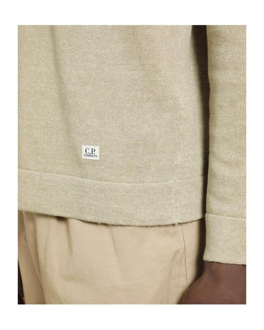 C P Company Natural Crew-Neck Sweater for men