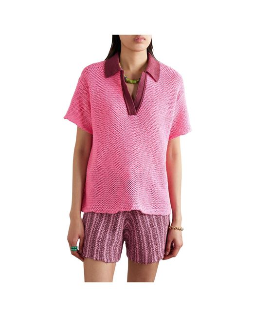 The Elder Statesman Pink Bright Woven Cotton Shirt