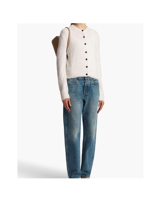 Khaite White Button-Fastening Cardigan
