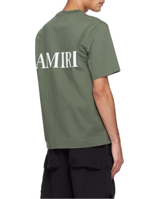 Amiri Green Ma Logo Printed Crewneck T-Shirt for men