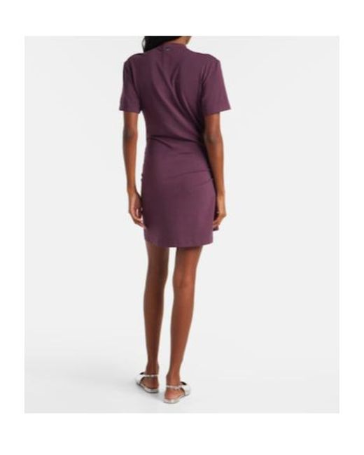 Rabanne Purple Cutout Cotton-Blend Jersey Minidress
