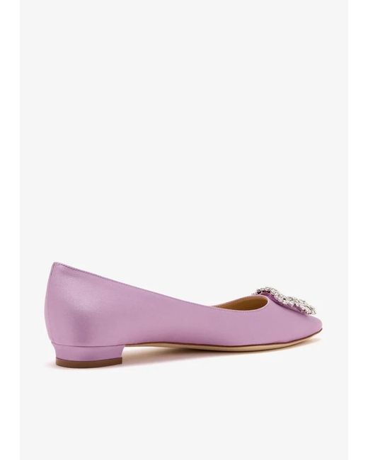 Manolo Blahnik Pink Slip-On Flat Shoes