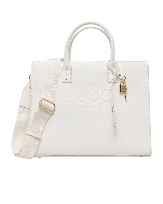 Liu Jo Natural Better Logo Charm Medium Tote Bag