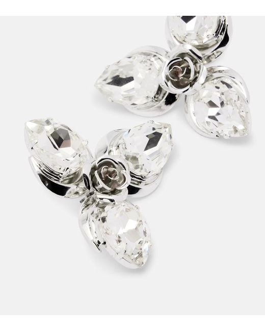 Magda Butrym White Crystal-Set Earrings