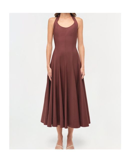 Jonathan Simkhai Red Melissa Halterneck Midi Dress