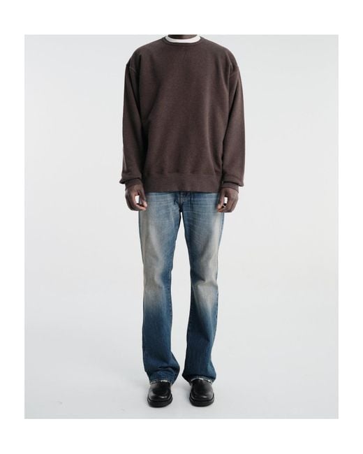 Maison Margiela Brown Denim-Patchwork Crew-Neck Sweatshirt for men