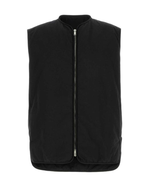 Jil Sander Black Zip-Front Quilted Gilet for men