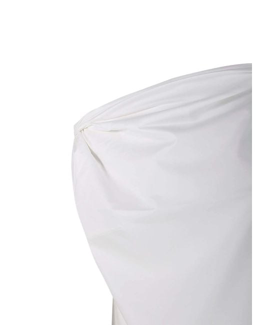 Rohe White Draped Strapless Top